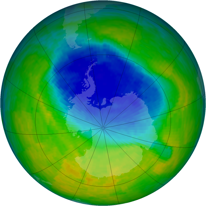 Antarctic ozone map for 18 November 1994